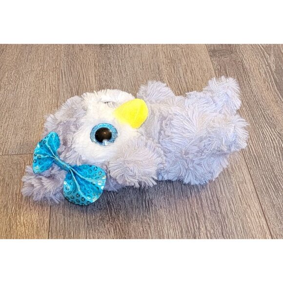 MTY Gray Owl Blue Bow Glitter Eyes Plush Stuffed Animal Toy 8" - Picture 2 of 9